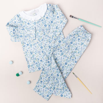 CONJUNTO LOTUS AZUL ESTAMPADO - PIMA